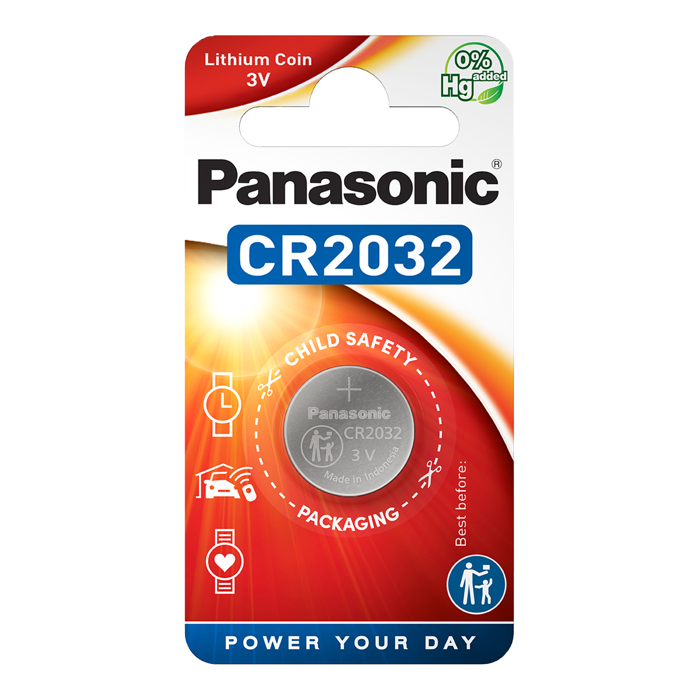 S373 Panasonic CR2032 Lithium, Pack of 1
